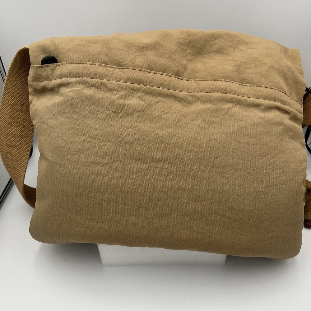 Vintage Kipling Messenger Bag Khaki Tan Nylon Crossbody  y2k Monkey Charm EUC - Picture 2 of 15